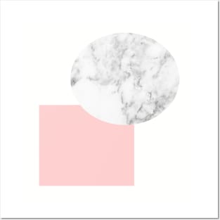 Marble geometric shapes Posters and Art